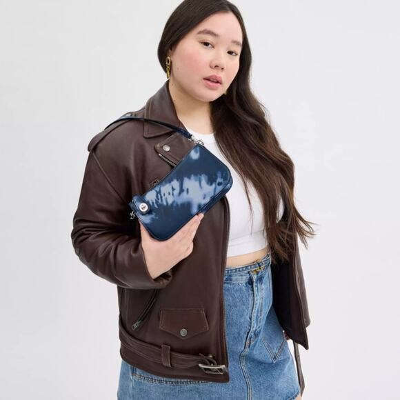 Coach Penn Shoulder Bag Midnight Navy Tie Dye Print NWT No callouts Retail $275 - Picture 3 of 10